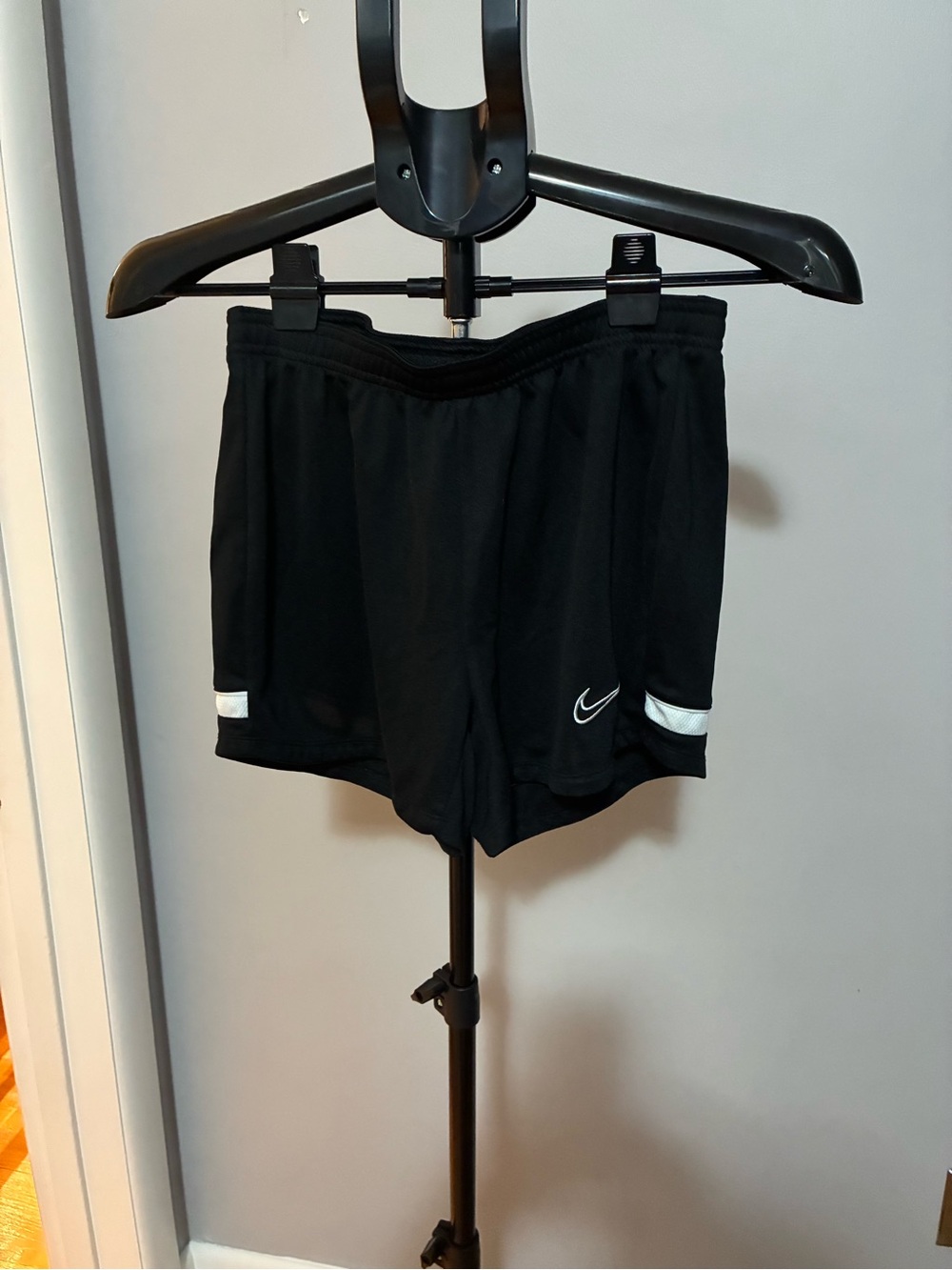 Nike Women's Black Athletic Shorts with White Accents